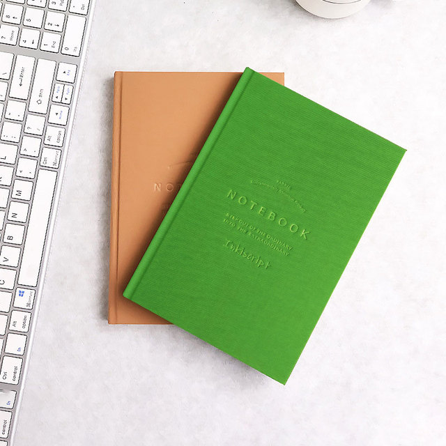 LABON Creative Minimalist Eco-Friendly Fabric Linen Cover Embossed Hardcover Notebook With Square Spine