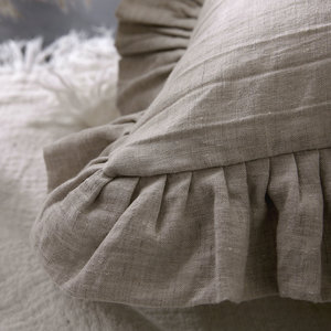 Housse de <span class=keywords><strong>coussin</strong></span> en lin à volants de la Cour européenne de Noël personnalisée taie d'oreiller carrée de luxe pour la maison et l'hôtel Techniques tissées - Product Image 4