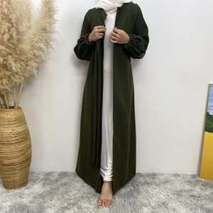 1995# Latest Autumn Winter Coat Thick Polyester Popular Daily Simplicity Versatile With Side Pockets Women Open <b>Abaya</b> - Product Image 2