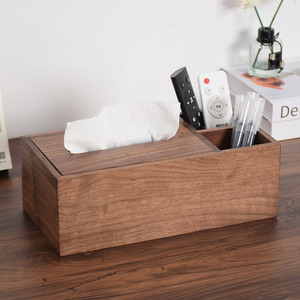 Boîte à mouchoirs en bois de noyer 27,8x13,8x9,8 cm, rangement multifonctionnel pour le salon - Product Image 3