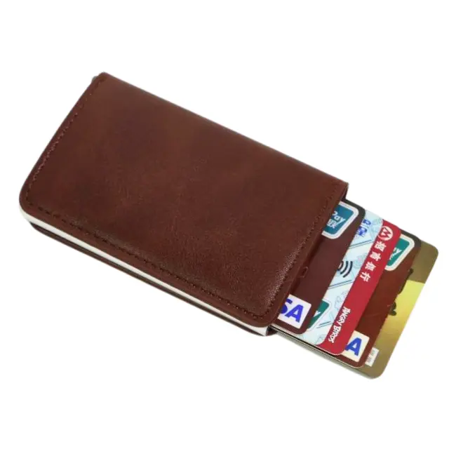 Herren Ledertasche mit RFID-Blocking-Kartenhalter und innen Geldklammer zum Halten von Kreditkarten und Bargeld