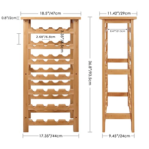 Porte-bouteilles en bambou pour 28 bouteilles, présentoir avec étagères de <span class=keywords><strong>rangement</strong></span> sur pied pour cuisine, garde-manger, <span class=keywords><strong>cave</strong></span>, bar - Product Image 5
