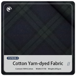 Tissu en coton teint en fil, 205 g/m², tissé, à carreaux écossais, pour vêtements pour garçons, filles, enfants, chemises pour hommes, femmes, robes, pantalons - Product Image 1