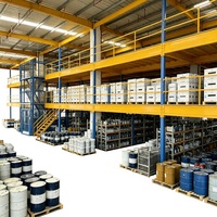 HONGXIN Étagère de mezzanine robuste en acier laminé à froid sans boulons, personnalisable, 2/3 niveaux, revêtement poudré, protection contre la corrosion