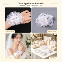 Base de corsage de poignet en dentelle perlée, support transparent pour fleurs, pour bricolage, mariages, bals de promo, artisanat floral, accessoire fait main
