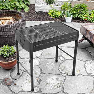 Griglia BBQ Pieghevole in Acciaio SoloMan per Uso Esterno e Domestico, Campeggio e Attività Quotidiane, Nera con Custodia per il Trasporto, Alimentata a Legna - Product Image 1