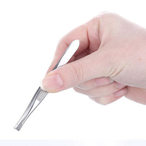 SunelPort Outils et fournitures de beauté Acier inoxydable Pointe incurvée Léger Écologique Poignée confortable Pince à épiler pour sourcils Sourcils - Product Image 6