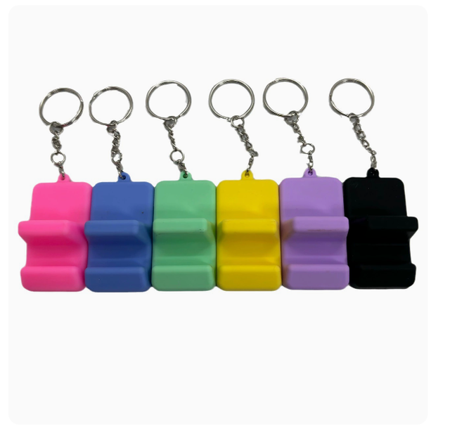 Colorful Universal Silicone Phone Stand Portable Mini Phone Holder Kickstand for Mobile Phone With Chain
