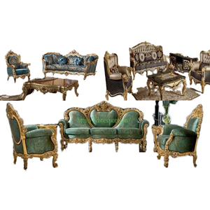 Conjunto de sofás italianos de terciopelo para sala de estar, muebles de lujo de estilo de vida, 3 plazas - Product Image 1