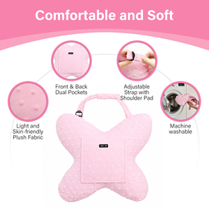 Pink Mottled Post Mastectomy Pillow Adjustable Recovery Positioner Soft Support <b>Cushion</b> for Breast Reduction Surgery - Product Image 2