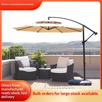 Parasol romain en fer forgé à 8 baleines avec design moderne pour cour, balcon et usage de loisirs