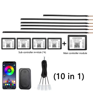 Kit de Luces Ambientales para Auto 18 en 1, 64 Colores RGB, Sinfonía de Luces, Bluetooth, Tiras Acrílicas Interiores con Efecto Arcoíris, Lámpara de Atmósfera - Product Image 2