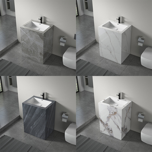 Connexion sans couture en céramique intégrée dalle <span class=keywords><strong>de</strong></span> roche <span class=keywords><strong>colonne</strong></span> bassin combinaison lavabo vertical armoire pour cour extérieure - Product Image 2