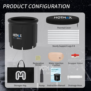 Baignoire de récupération gonflable portable en PVC pour bain froid extérieur, avec refroidisseur et filtre – Offre spéciale - Product Image 3