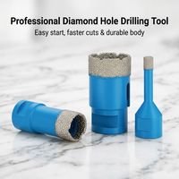 Juego de brocas de diamante con vástago de 60-65 mm, longitud de trabajo de 10 mm y 15 mm, soldadas al vacío, para perforar porcelana, mármol, granito y azulejos, Funlin FLB001