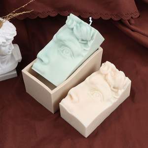 Molde de silicona de cara de David para vela Simple media cara silicona Aroma jabón resina epoxi yeso molde DIY artesanía regalo decoración del hogar - Product Image 3