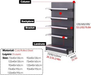 Free Design China Gondola Mart Racks Supermarket <b>Shelves</b>, <b>Black</b> Gondola Shelving Units - Product Image 4