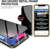 Étui de Protection Intégrale en Métal pour Téléphone Portable Vente Chaude avec Verre Intimité Anti-Espion Magnétique pour iPhone 15 14 Pro CN;GUA