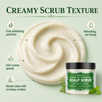 Gommage capillaire à la menthe et au romarin 300g, crème exfoliante à la poudre de coquille de noix, pour éliminer les accumulations de sébum et les pellicules, contrôle du sébum, soin rafraîchissant du cuir chevelu