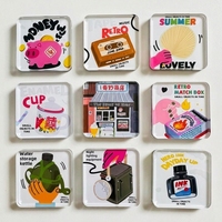 Aimant de réfrigérateur en acrylique personnalisé, autocollant magnétique transparent pour réfrigérateur, motif de logo personnalisé pour souvenir touristique