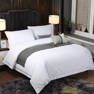 Bettwäsche-Sets schlichte weiße Bettwäsche für Luxus 1800 Serie 4 Stück Queen-Size 100% Baumwolle gebrauchte Hotel