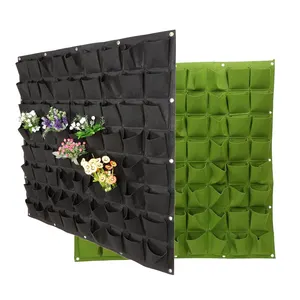 Planteur de jardin mural Vertical en feutre, 72 poches pour l'extérieur, tissu Non tissé, sacs de culture pour vente, vente en gros,