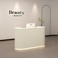 Comptoir de Caisse Moderne pour Petite Clinique, Bureau de Réception Rose pour Salon de Beauté, Caisse de Boutique, Guichet d'Accueil