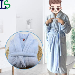 Meilleur prix doux microfibre femmes vêtements de nuit peignoir personnalisé brodé Logo corail polaire Robes - Product Image 6