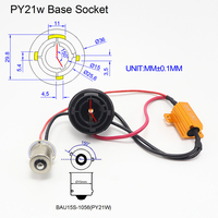 Kit décodeur P21W LED 1156 avec résistance de charge et faisceau de câblage pour éviter l'hyper clignotement des clignotants (compatible BA15S, PY21W, BAU15S, 25W, 10RJ)