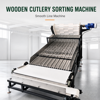 Machine d'alignement et d'agencement automatique multi-voies pour couverts en bois, avec alimentateur orienteur et chute en acier inoxydable pour ligne d'emballage