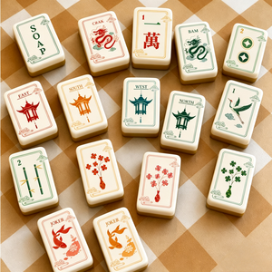 Juego <span class=keywords><strong>de</strong></span> Fichas <span class=keywords><strong>de</strong></span> Mahjong Americanas <span class=keywords><strong>de</strong></span> Lujo, Diseño Floral y <span class=keywords><strong>de</strong></span> Dragón Elegante, Resina Premium, Regalo Perfecto para Amantes <span class=keywords><strong>de</strong></span> los Juegos y Coleccionistas - Product Image 2