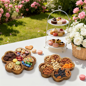 <span class=keywords><strong>Plateau</strong></span> de service en bois d'acacia de 8 pouces pour snacks, fromages, sushis et charcuteries – Petit format, prix abordable - Product Image 5