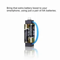 Chargeur d'urgence universel pour téléphone, alimenté par 2 piles AA normales, mini batterie externe portable pour téléphone avec prise Micro USB/Type-C