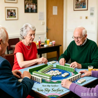 Tapis en néoprène pour Mahjong américain, série Emerald Whisper, isolation acoustique, antidérapant, avec design artistique, coussin pour table de Mahjong