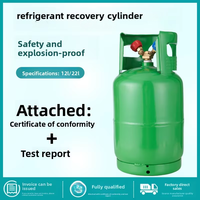 Cilindro de Recuperación de Refrigerante RIEUQ R410/22, Unidad de Almacenamiento en Frío, Aire Acondicionado, Botella de Recuperación de Flúor Reutilizable de 12L, Evaporador