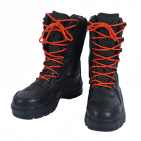 Bottes de pompier et de sauvetage d'urgence, tige en cuir, antistatiques, résistantes aux perforations, résistantes à la chaleur, embout en acier, semelle renforcée