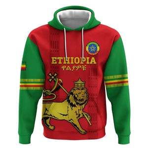 OEM sonbahar yeni etiyopya futbol takımı aslan taç Scepter eleman Hoodie kazak erkek kırmızı ve yeşil ekleme tarzı - Product Image 1