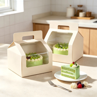 Boîtes à gâteaux personnalisées haut de gamme, recyclables, écologiques, jetables, avec poignée, 12x12x12