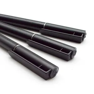 Bolígrafo de plástico con logotipo personalizado, bolígrafo giratorio, color negro mate, promoción