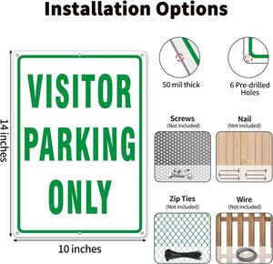 Señal de estacionamiento para visitantes con impresión de Slikscreen con protección UV personalizada con opciones de instalación - Product Image 3