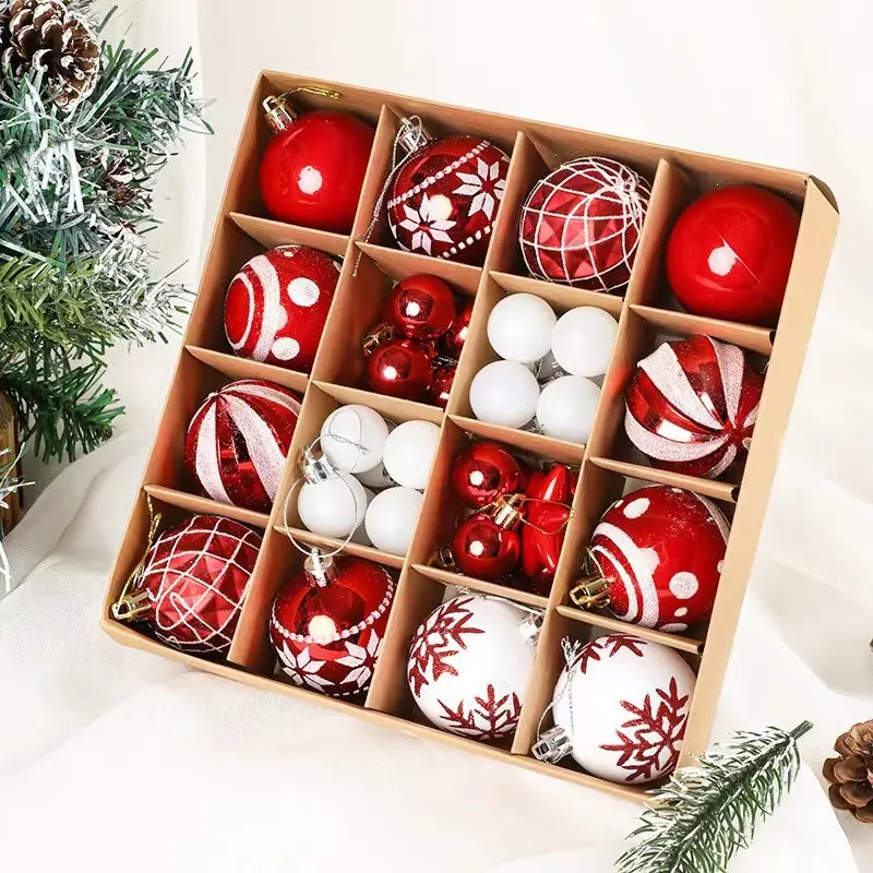 Christmas Shatterproof Balls Ornaments Christmas Tree Decorations Sets Hanging Baubles Ornaments for Wedding Party Home Decor