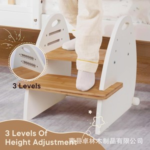 Taburete transfronterizo para el aprendizaje de la higiene, taburete de cocina, taburete de madera para niños, taburete para niños pequeños para el lavabo del baño - Product Image 2