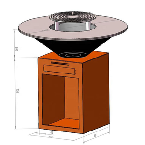 Barbecue Brasero de qualité supérieure, barbecue extérieur au charbon de bois en acier Corten pour jardin - Product Image 2