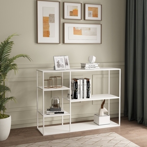 Table <span class=keywords><strong>console</strong></span> moderne en tube de fer convertible pour chambre à coucher, étagère de présentation étroite pour entrée avec <span class=keywords><strong>rangement</strong></span>, meuble de salon - Product Image 3