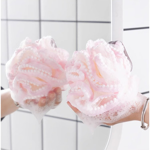New large-sized pom-pom <b>bath</b> ball, soft and non-fraying with lace <b>trim</b>, foaming net, <b>bath</b> towel, wholesale. - Product Image 2