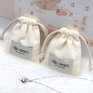 OEM Hotsale Cotton Linen <b>Drawstring</b> <b>Bag</b> <b>Makeup</b> Brush Earphone Perfume Storage Cotton Sachet with Custom Logo Printed - Product Image 3