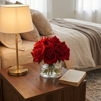 Bouquet de roses en mousse personnalisé, rouge foncé, toucher réel, centre de table de mariage, décoration intérieure en gros