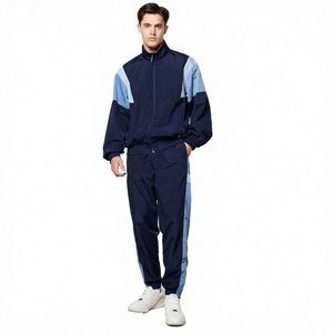 Wholesale Fashion Men's Lightweight Polyester/Cotton <b>Patchwork</b> Colorblock Windproof Spring Casual Zip-Up Varsity <b>Jacket</b> - Product Image 2