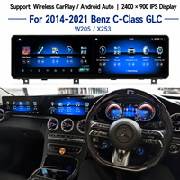 Écran double Android 25,6 pouces pour Mercedes Benz Classe C GLC W205/X253 2014-2021 Snapdragon 665 avec CarPlay sans fil Android Auto