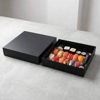 Scatola Pieghevole in Cartone Grigio Magnetica per Esposizione Sushi, Ecologica, Riciclabile, Resistente al Grasso, Opaca